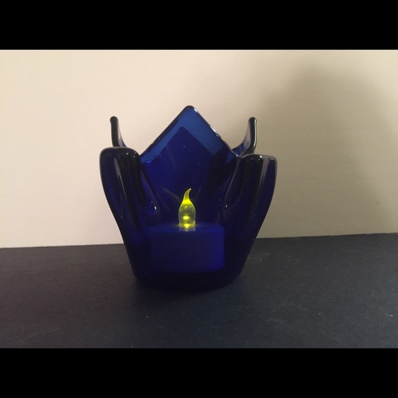 Partylite Cobalt Blue Glass Candle Holder - Picture 7 of 8